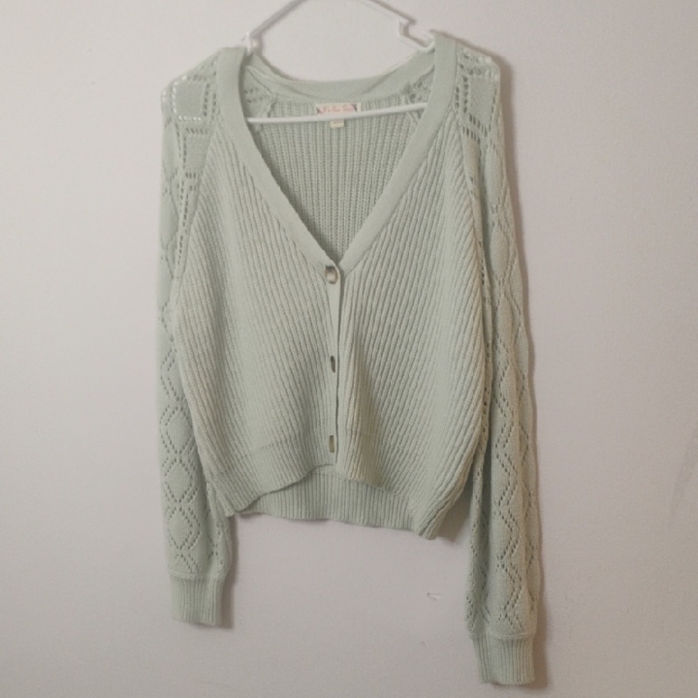 It's Our Time Mint Green V-Neck Cardigan